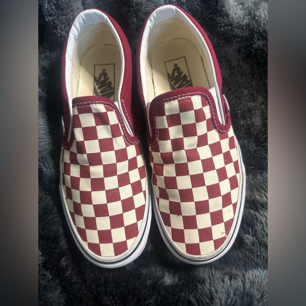 Vans checkered slip on shoes